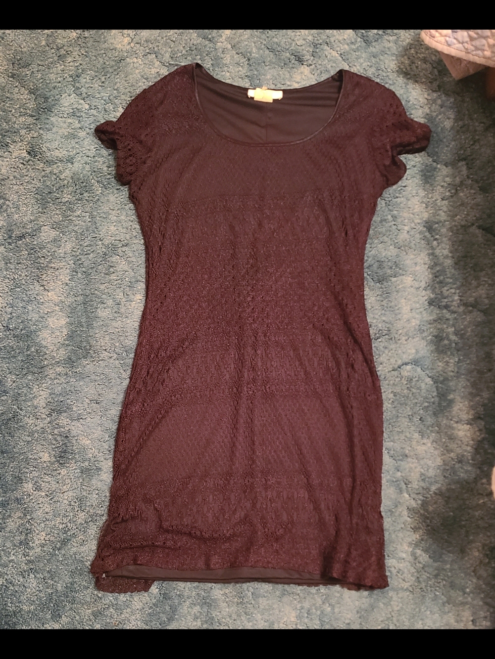 Casual Corner Short Sleeve Lace Dress - Brown